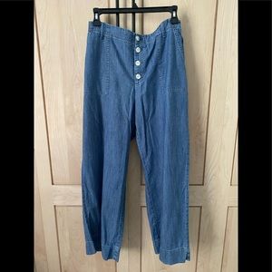 Denim cropped pants